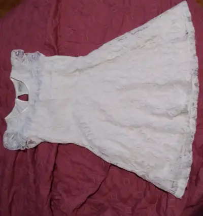 Vestido blanco de encaje para niña talla 6 - miniatura 1