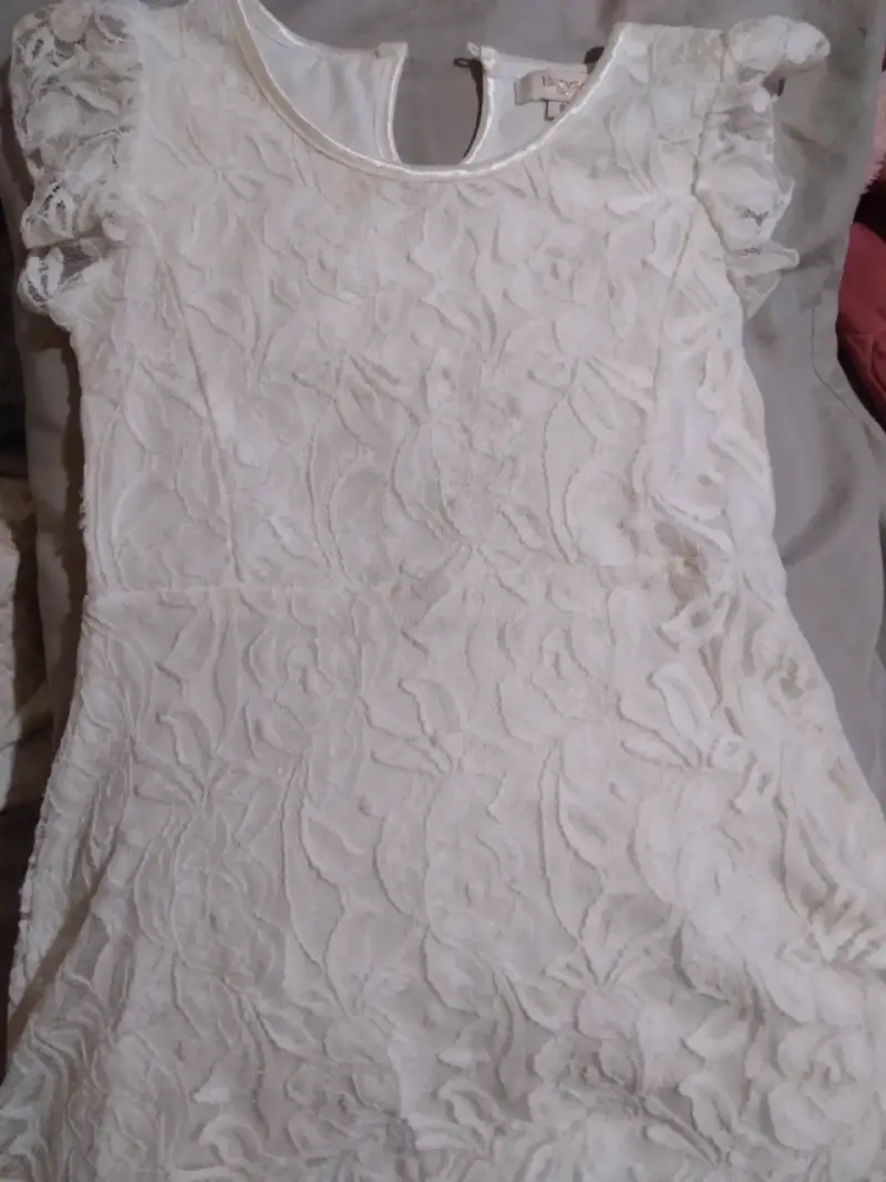 Vestido blanco de encaje para niña talla 6 - 4