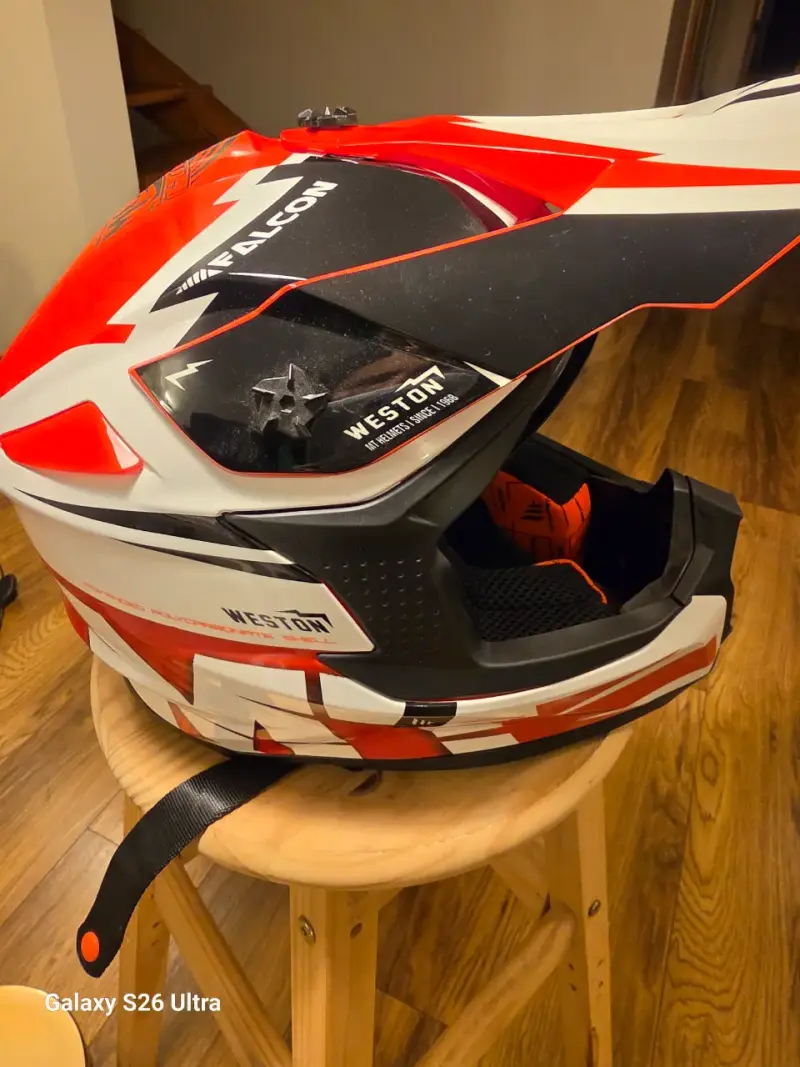 Casco motocross Weston rojo