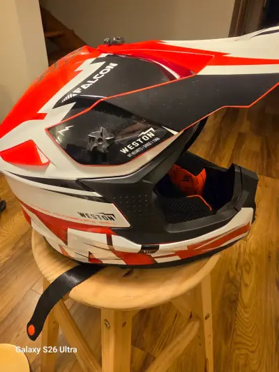 Casco motocross Weston rojo - miniatura 1