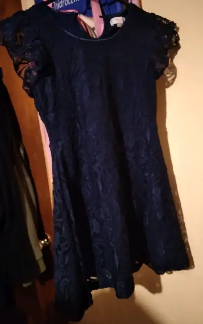 Vestido azul encaje elegante talla 6 - miniatura 2