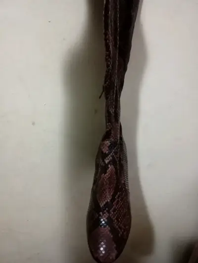 Botas cuero serpiente café - miniatura 1