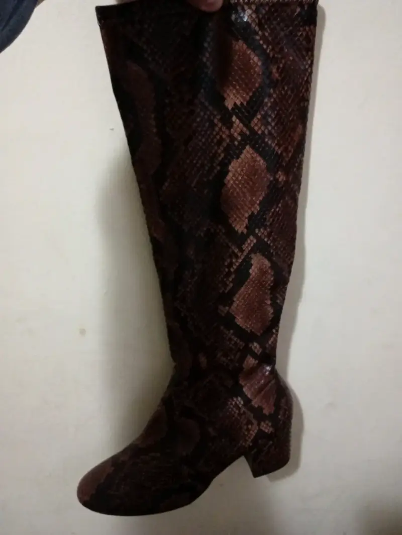 Botas cuero serpiente café - 3