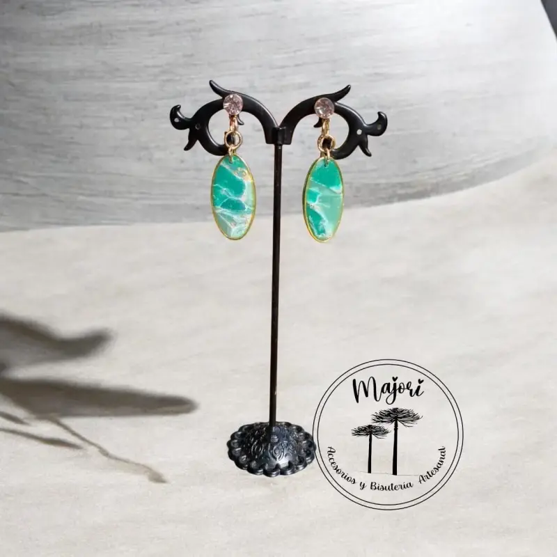 Aros verdes azules colgantes