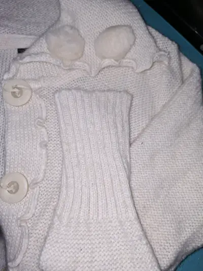 Cardigan beige largo con botones - miniatura 3