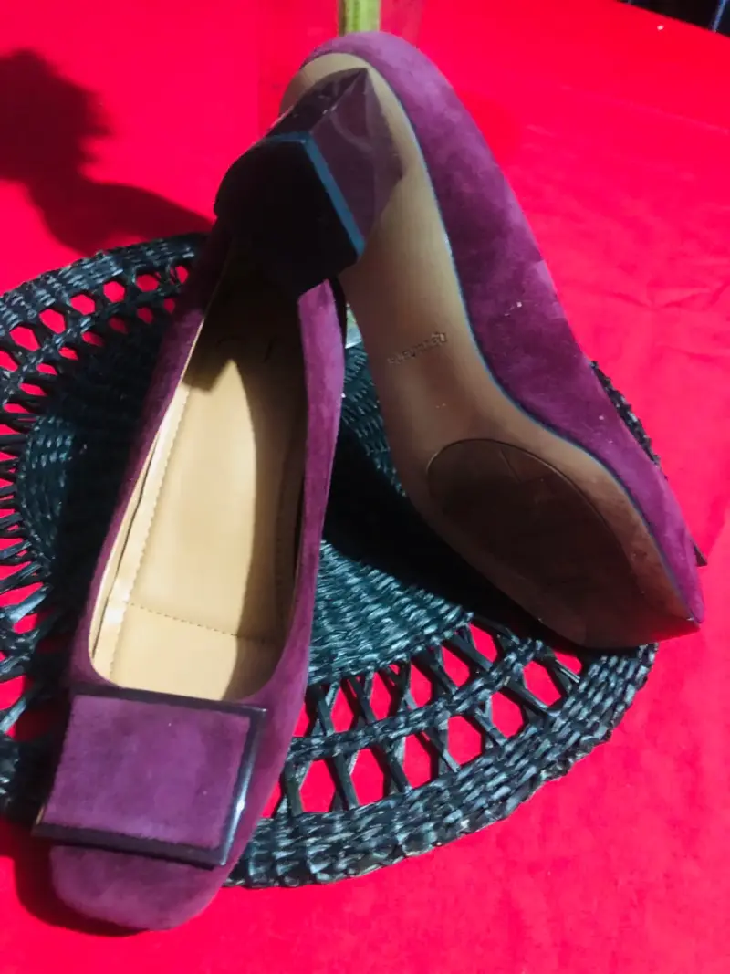 Zapatos de taco morados elegante - 3