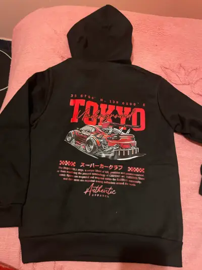 Polerón negro Tokyo con capucha - miniatura 2