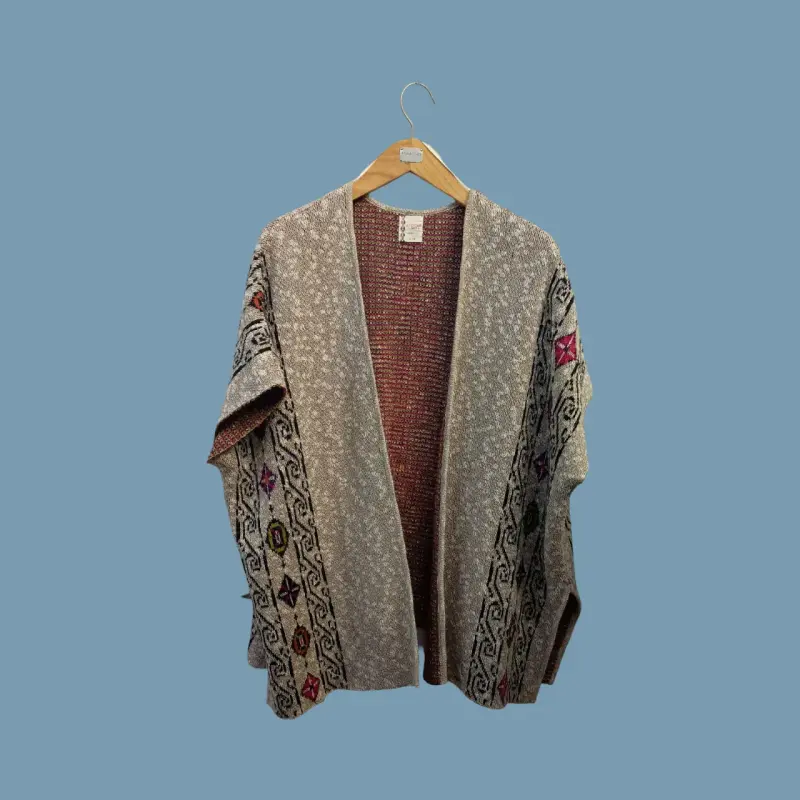 Cárdigan étnico gris umbrale - 1