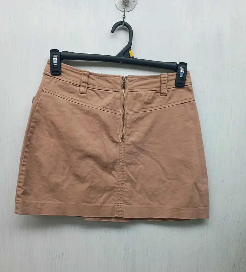Falda corta beige con lazos - 2