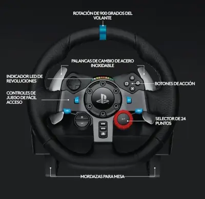 Volante y pedales Logitech para PlayStation - miniatura 3