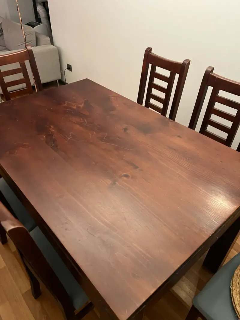 Juego de comedor de madera con 6 sillas - 7