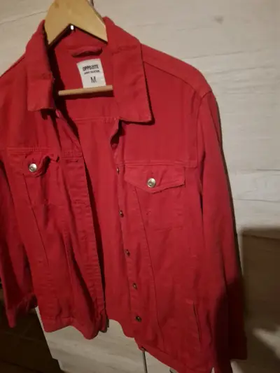 Chaqueta roja de mezclilla M - miniatura 1