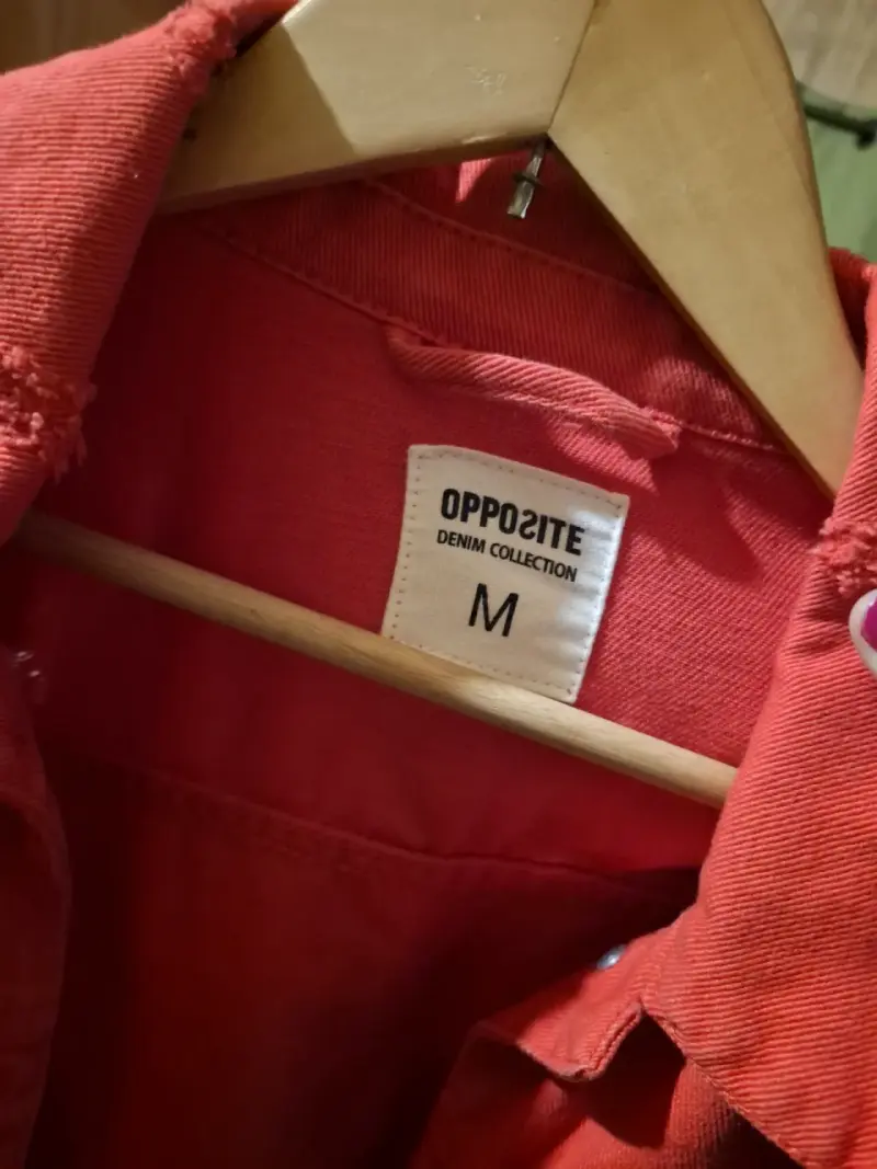 Chaqueta roja de mezclilla M - 2