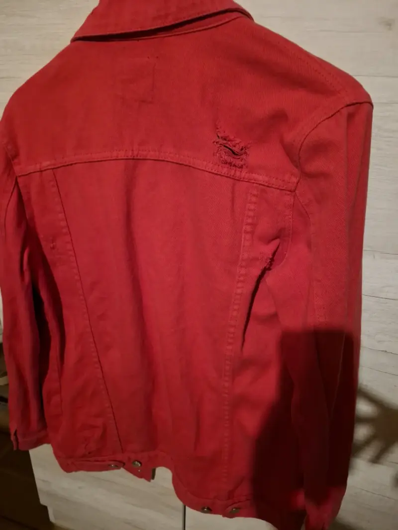 Chaqueta roja de mezclilla M - 3