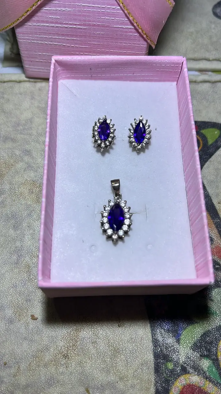 Juego de joyas de plata con piedras - 1