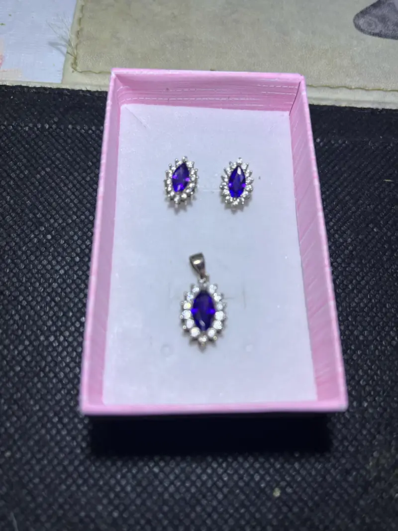 Juego de joyas de plata con piedras - 2