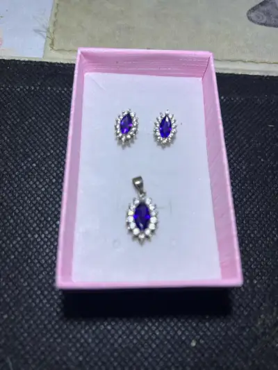 Juego de joyas de plata con piedras - miniatura 2