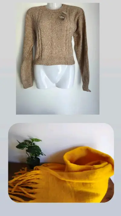 Suéter beige de lana - miniatura 1