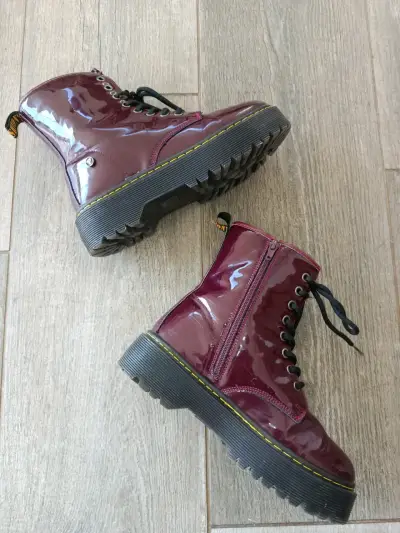 Botas burdeos charol con plataforma T/36 - miniatura 1