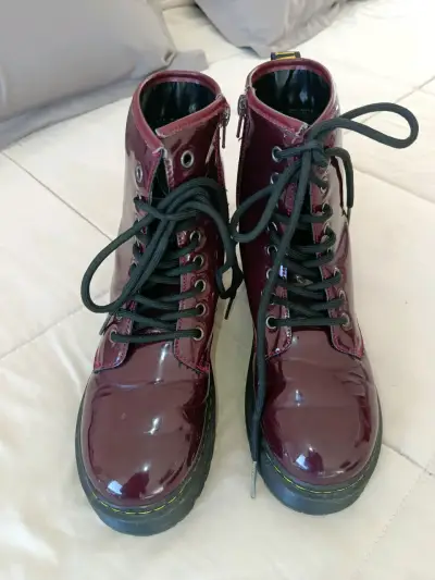 Botas burdeos charol con plataforma T/36 - miniatura 2