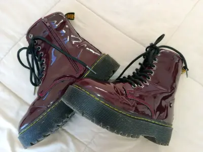 Botas burdeos charol con plataforma T/36 - miniatura 3