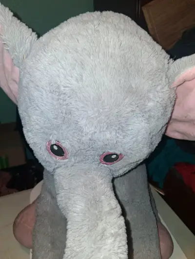 Peluche grande de elefante gris - miniatura 1