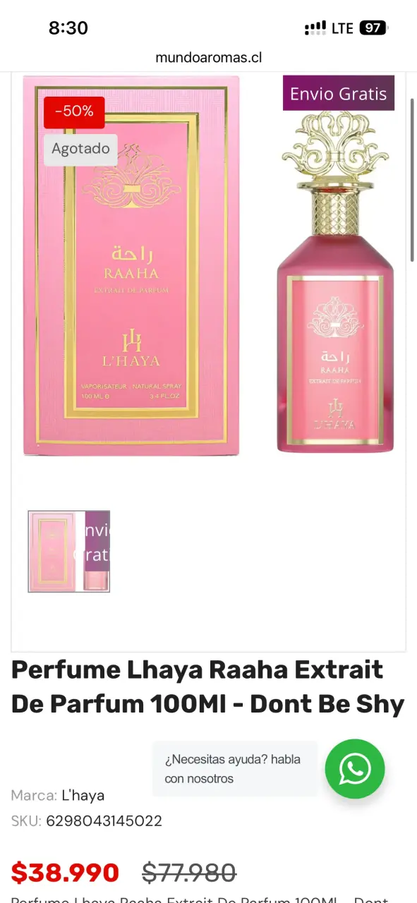 Perfume L'Haya Raaha Extrait 100ml