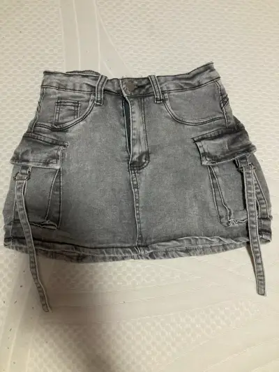 Minifalda gris denim - miniatura 1