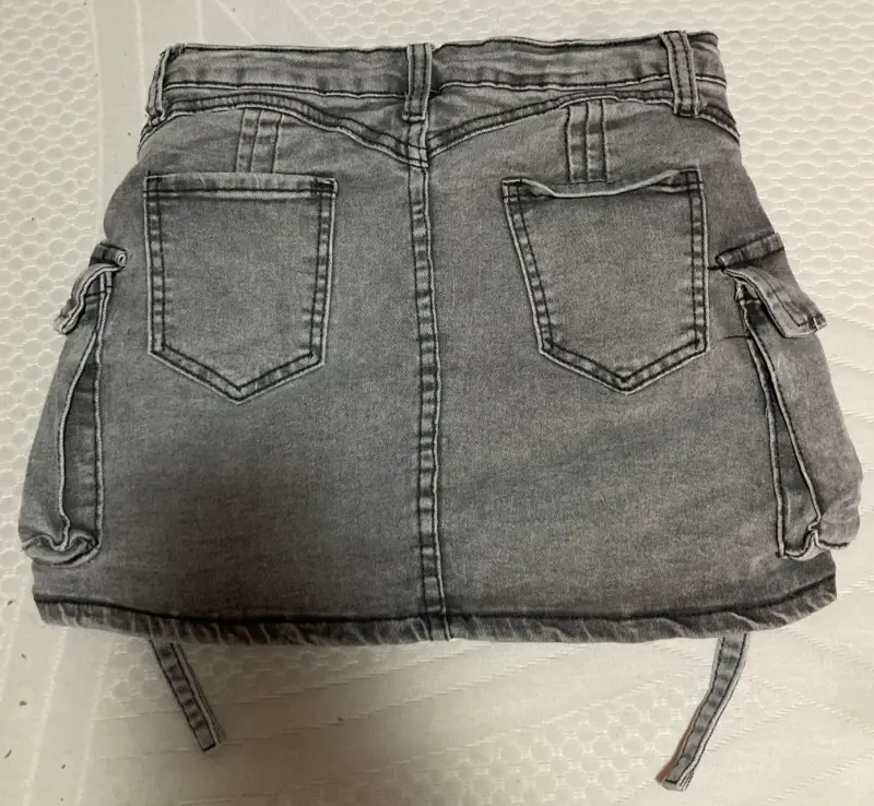 Minifalda gris denim - 2