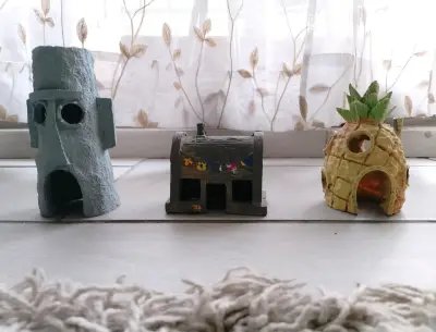 Acuario de vidrio mediano y accesorios - miniatura 3