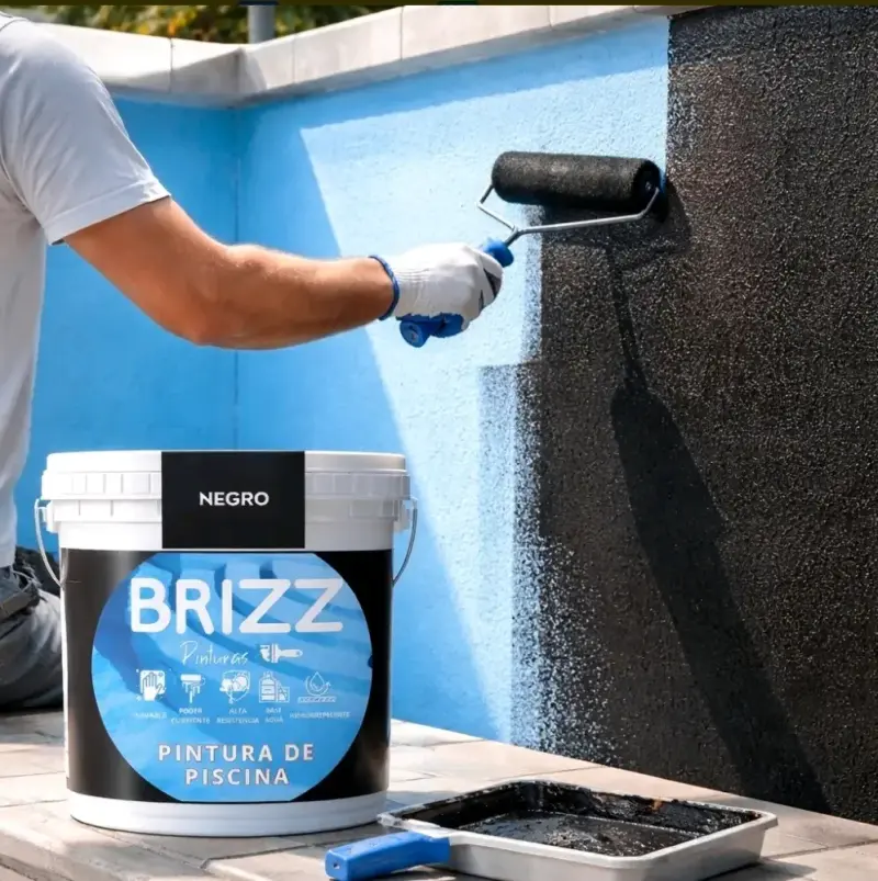 Pintura de piscina Brizz negra + RODILLO - 3