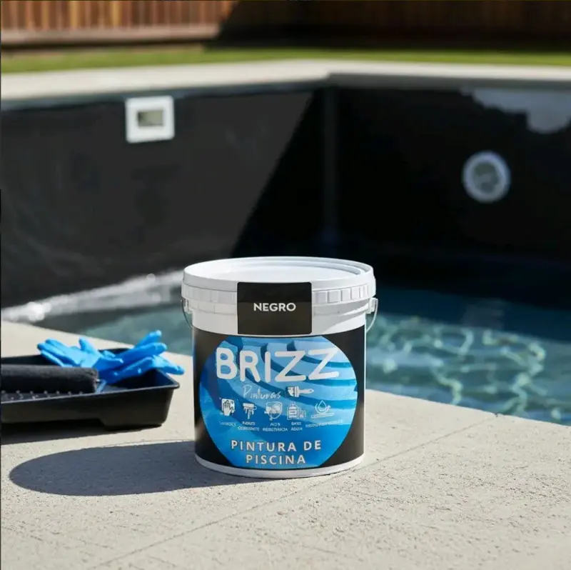 Pintura de piscina Brizz negra + RODILLO - 4