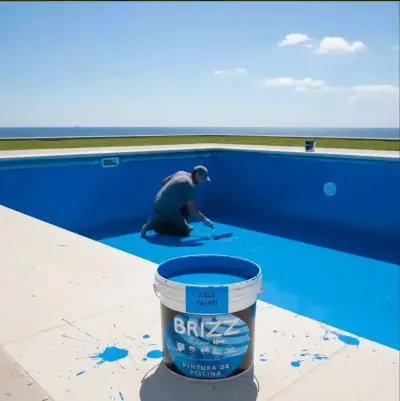 Pintura para piscina azul Tahití + RODILLO - miniatura 1