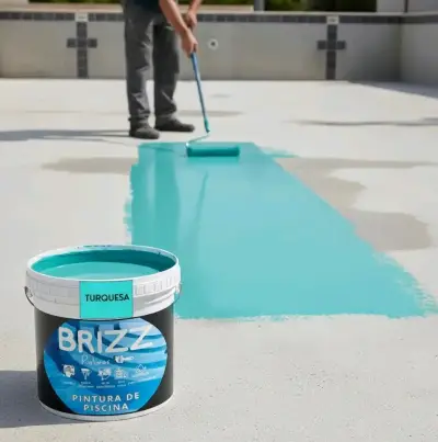 Pintura turquesa para piscina + RODILLO - miniatura 1