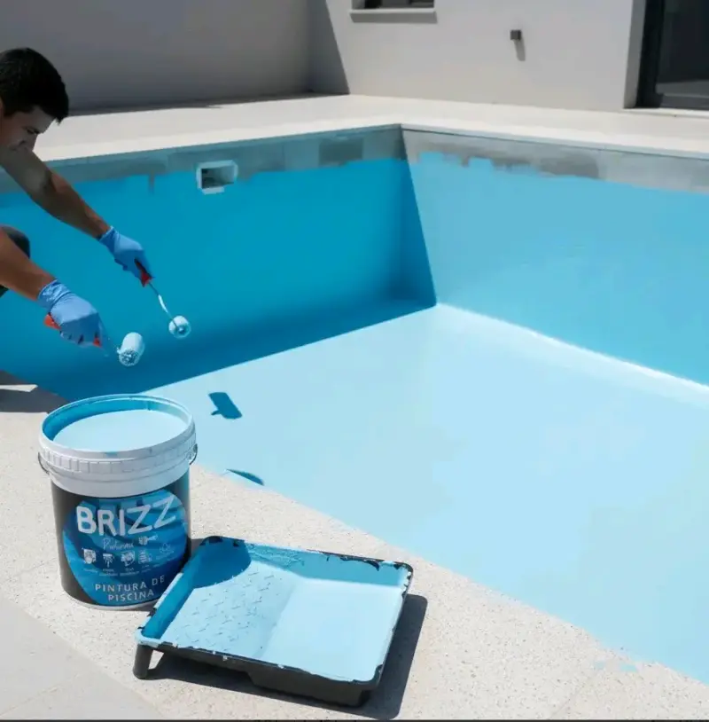 Pintura de piscina celeste + Rodillo - 2