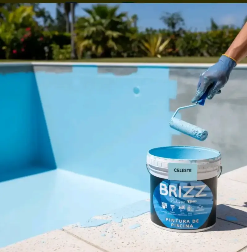 Pintura de piscina celeste + Rodillo - 3
