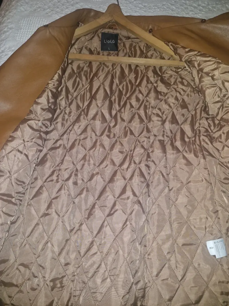 Chaqueta de eco cuero camel Liola talla L - 1