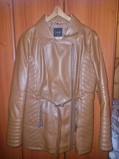 Chaqueta de eco cuero camel Liola talla L - miniatura 4