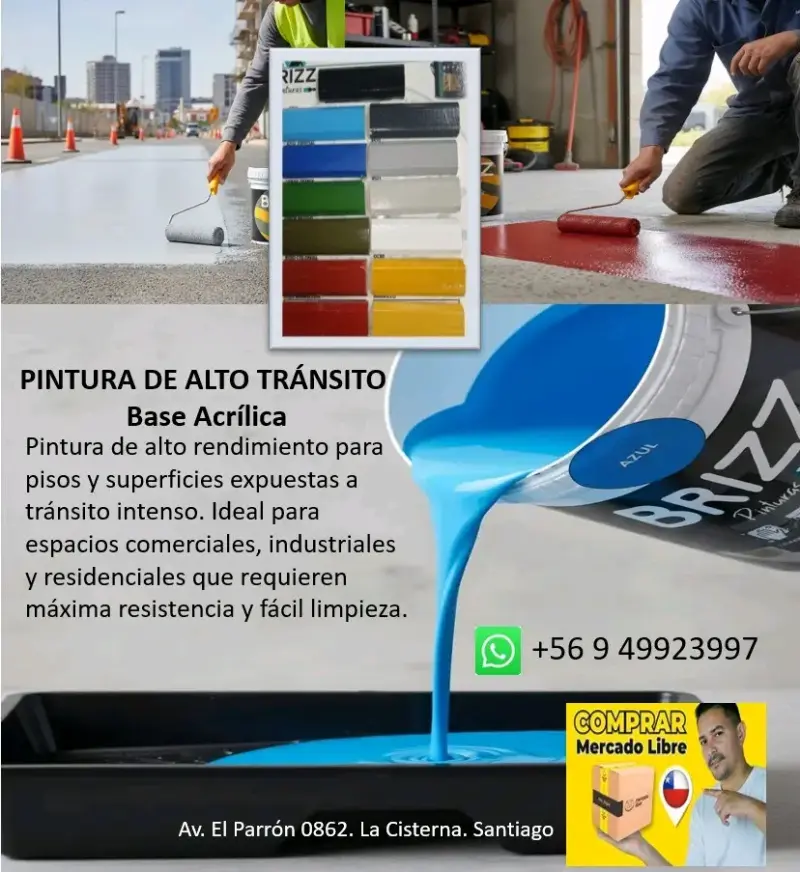 Pintura tráfico acrílico Brizz + Rodillo - 3