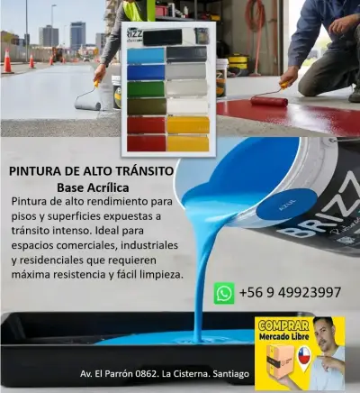 Pintura tráfico acrílico Brizz + Rodillo - miniatura 3