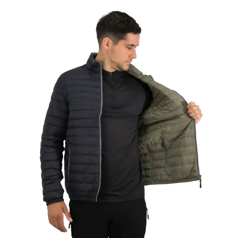 Parka Pluma Hw Goose Reversible Negro/verde Oliva - 3