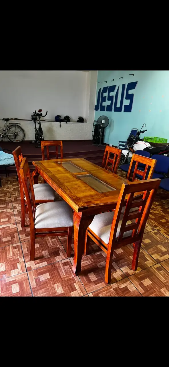 Juego de comedor de madera - 3