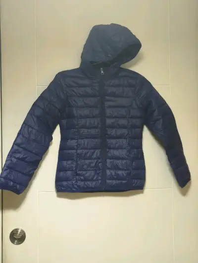 Parkas de niñ@s acolchada azul con capucha - miniatura 1