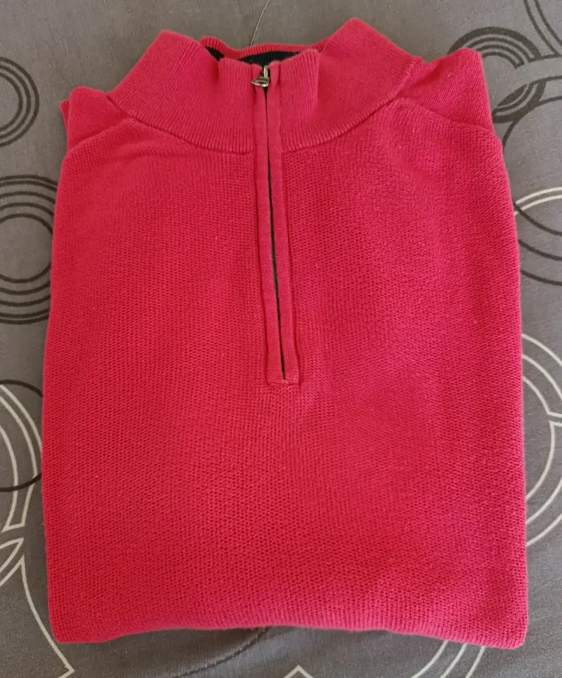 Sweater Greenfield Rojo Medio Cierre -Talla L - 1