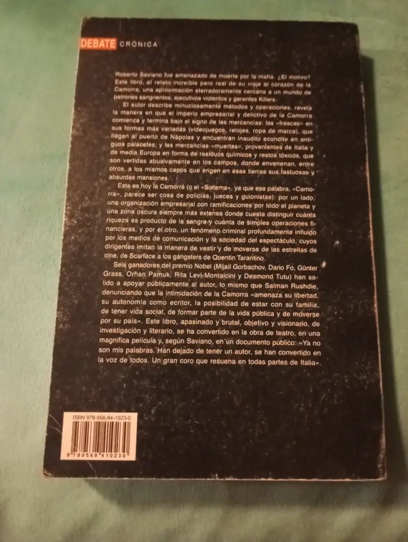Libro Gomorra - Roberto Saviano (Editorial Debate) - 2