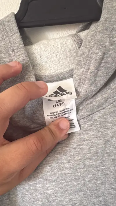 Polerón gris Adidas con capucha - miniatura 2