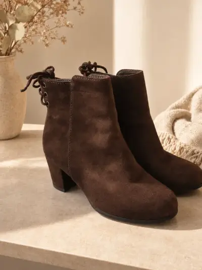 Botines de gamuza marrón - miniatura 1