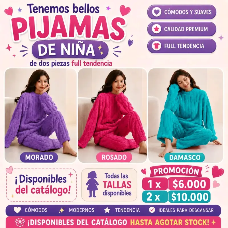 Pijama de niña de dos piezas - 1