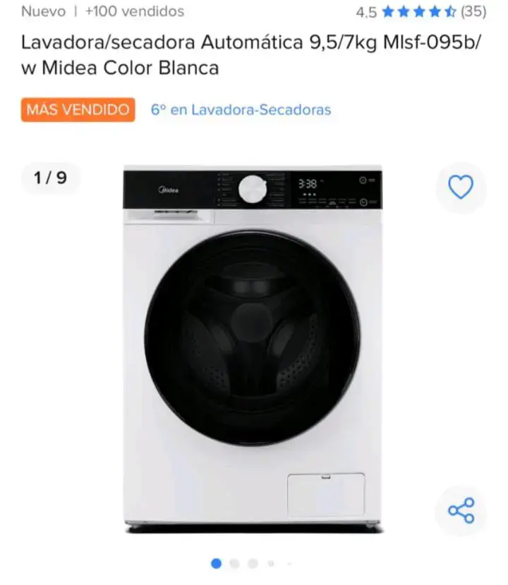 Lavadora-secadora Midea 9.5 kg - 3