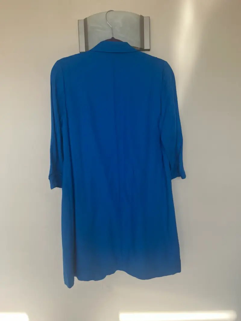 Blazer azul largo para mujer - 3
